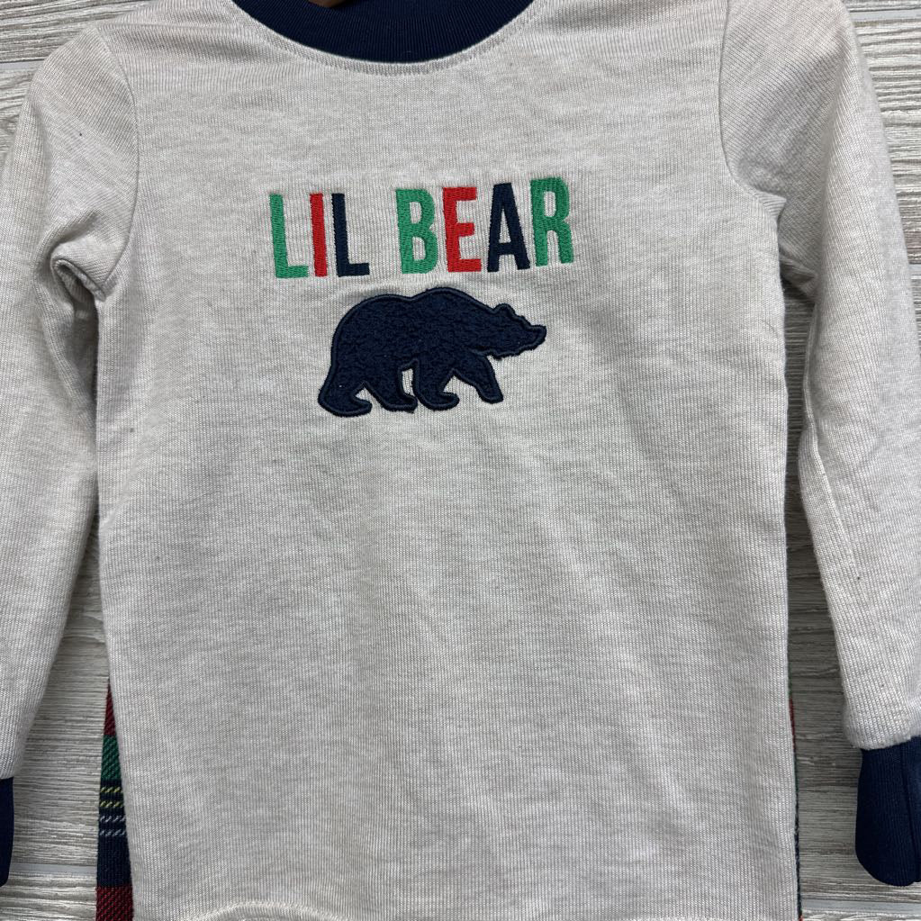 2 Pc LS PJs Lil Bear Plaid 4T