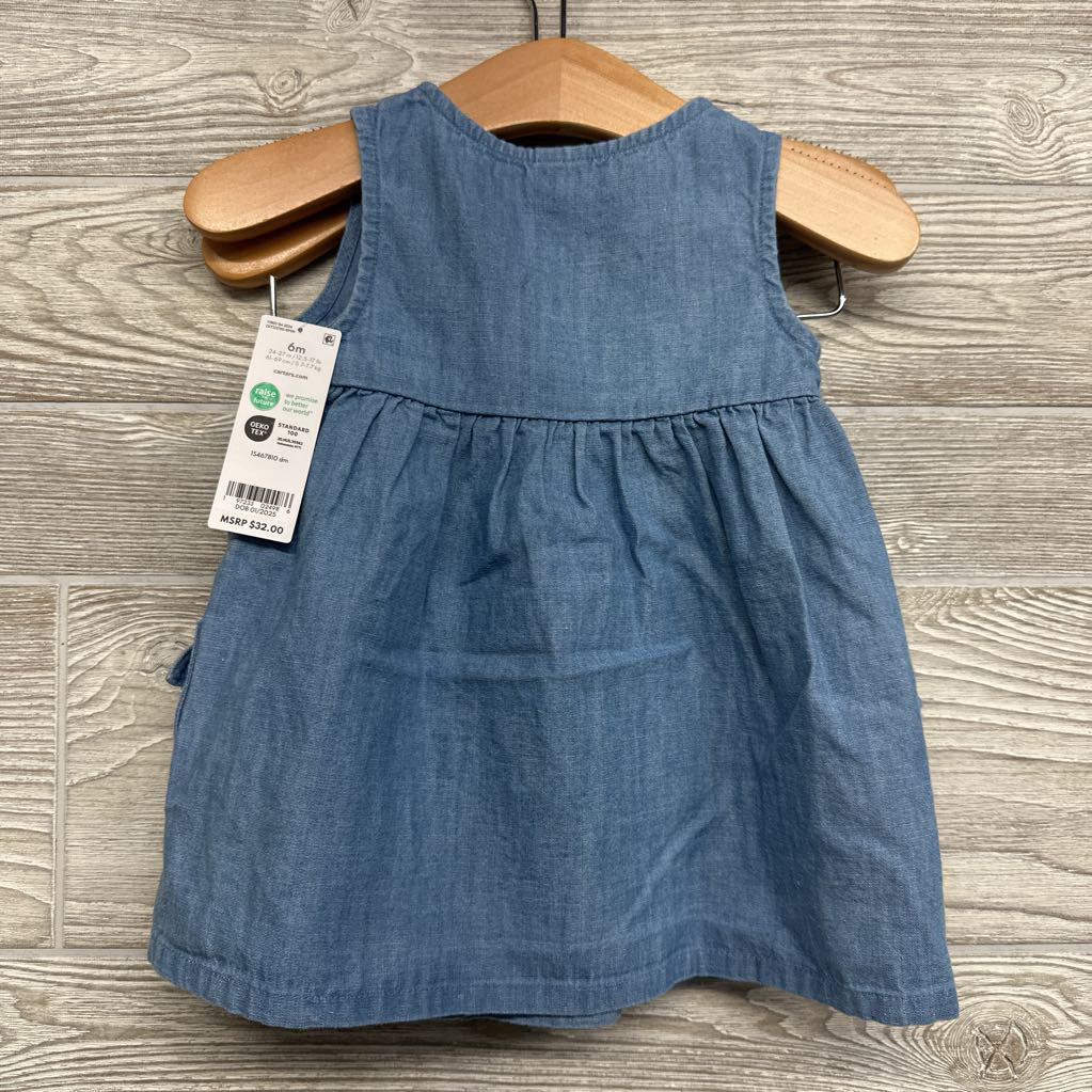 NEW Chambray Button Up Tank Dress & Bloomers 6M