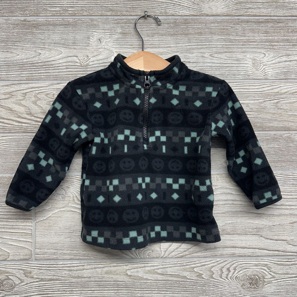 1/4 Zip Fleece Pullover Smiley Faces 12M