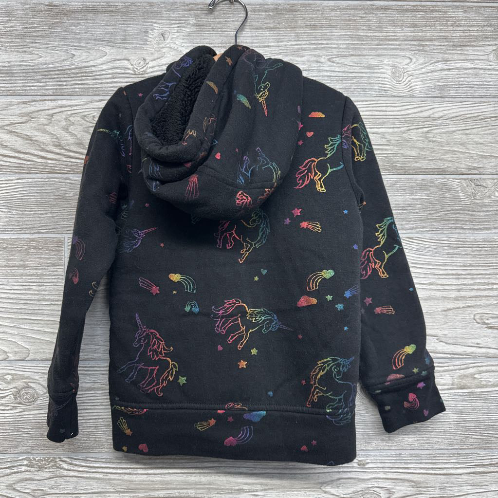 Plush Lined Jacket Foil Unicorns 4-5