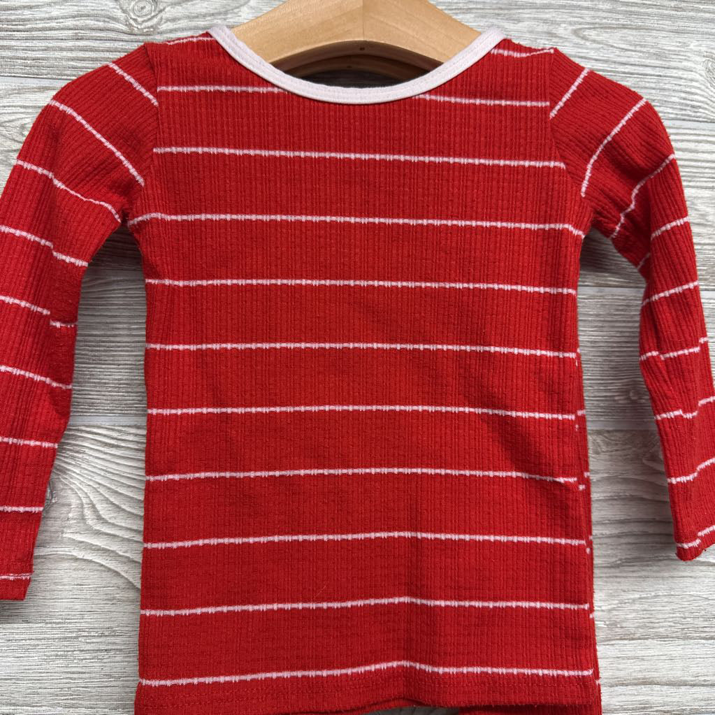 2 Pc LS PJs Stripes 12-18M *