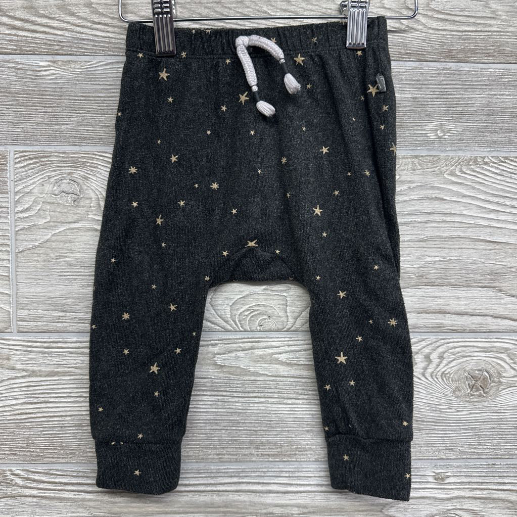 LS Hacci Henley Shirt W/ Hood & Harem Joggers Stars 12M