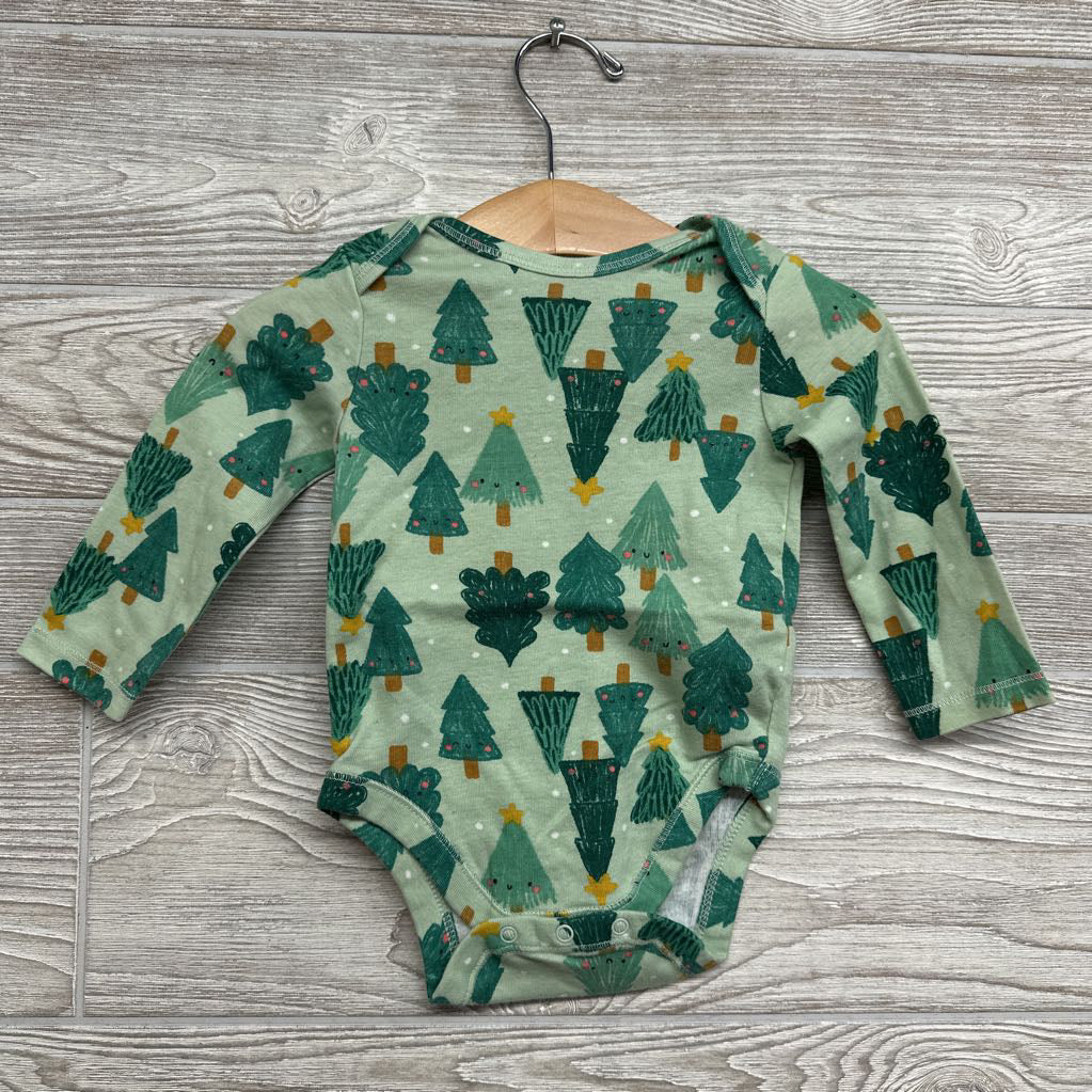 LS Bodysuit Smiley Trees 6-12M