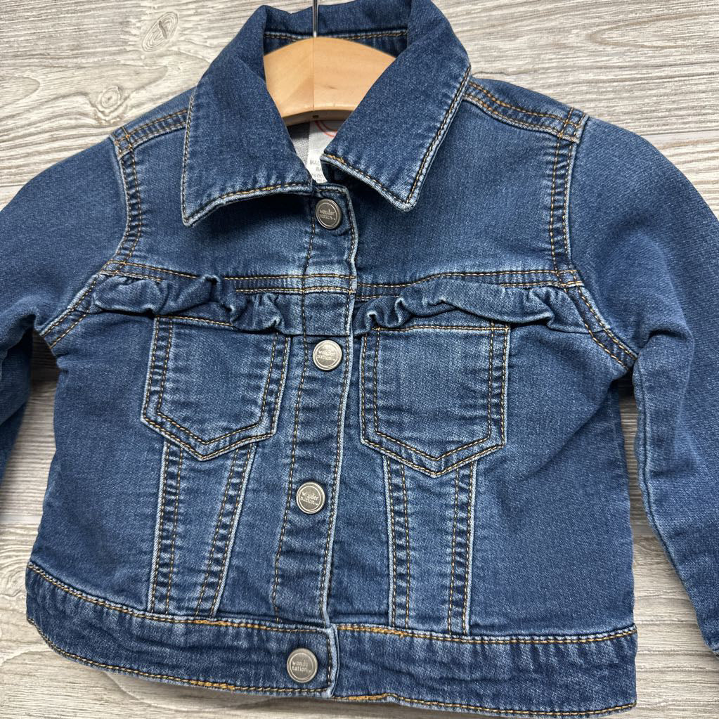 Knit Denim Jacket Ruffles 18M
