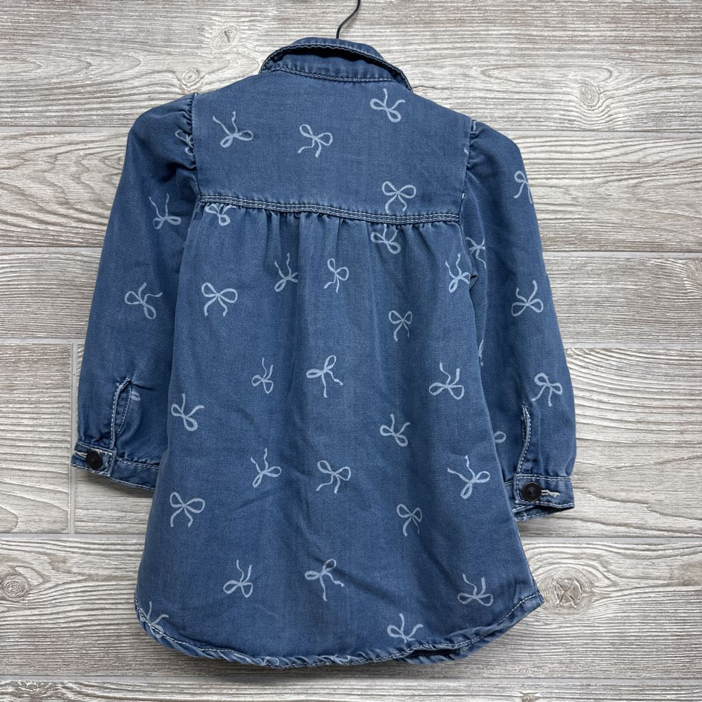 Knit Denim Dress Bows 18M