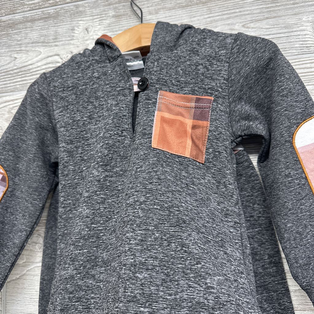 LS Shirt W/ Hood Plaid Pocket & Pants 18-24M