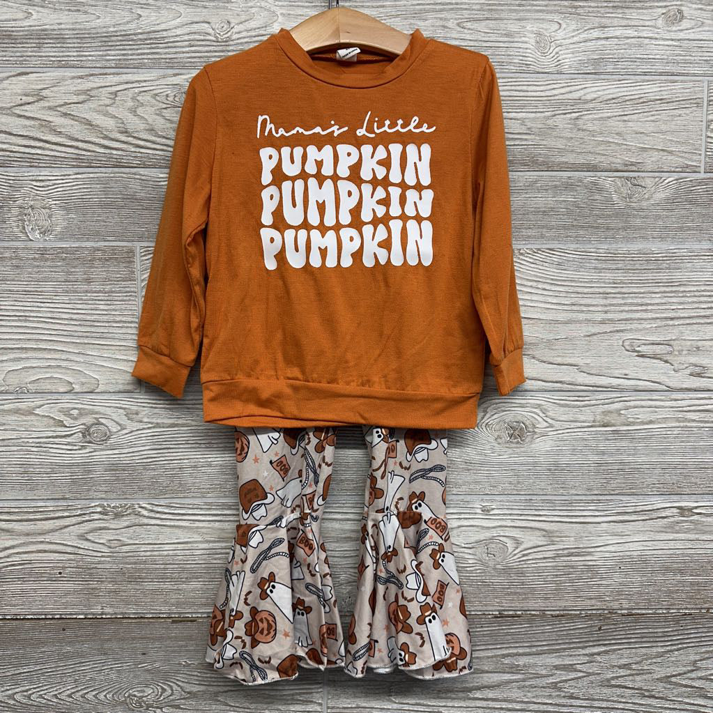 LS Shirt Mama's Little Pumpkin & Ghost Flare Pants 4t