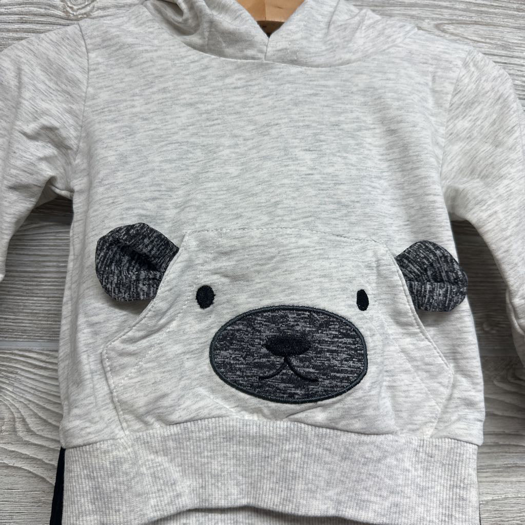 Hooded Shirt Bear Pocket & Jogger Pants 3-6M