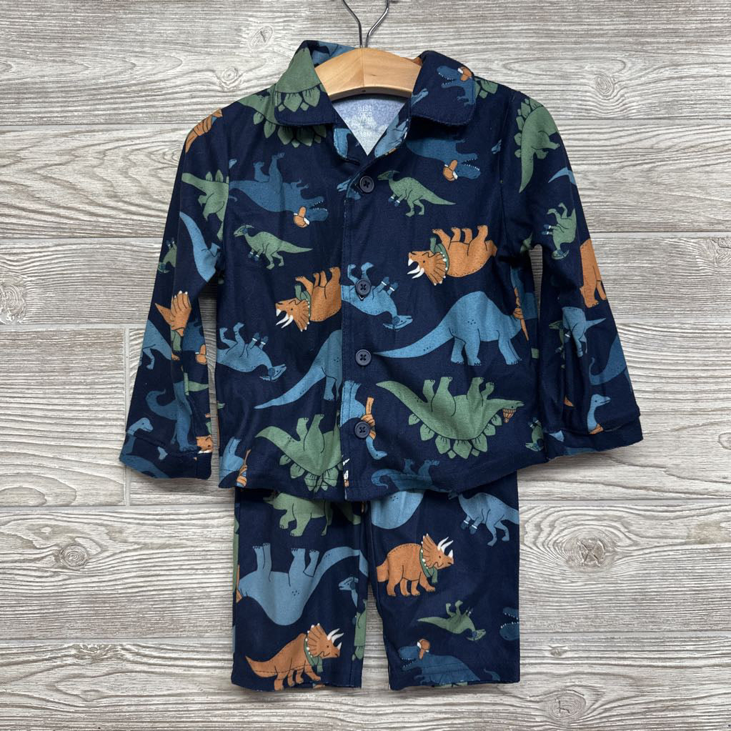 2 Pc Button Up Flannel Pjs 18M