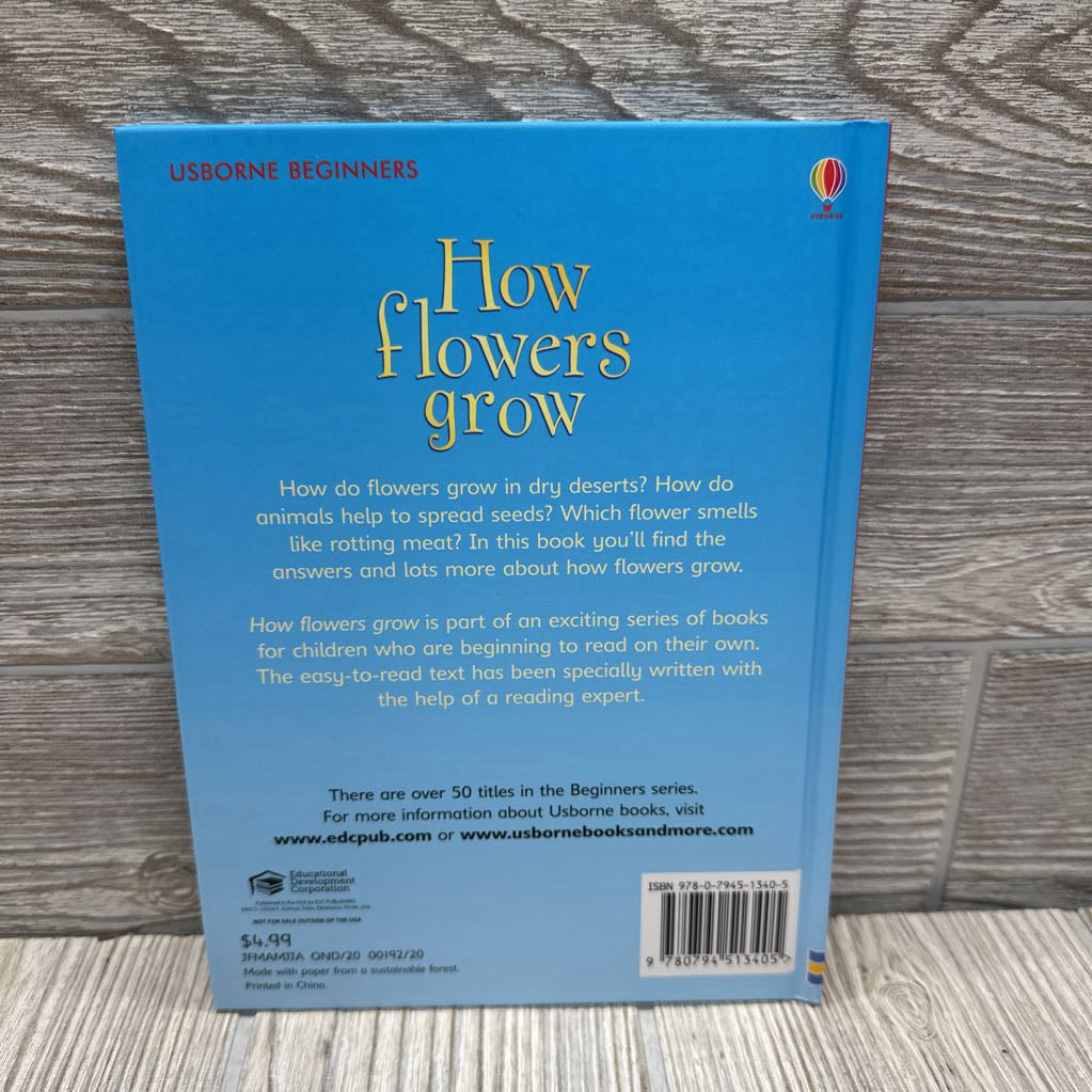 Usborne Beginners How Flowers Grow Hardcover Book