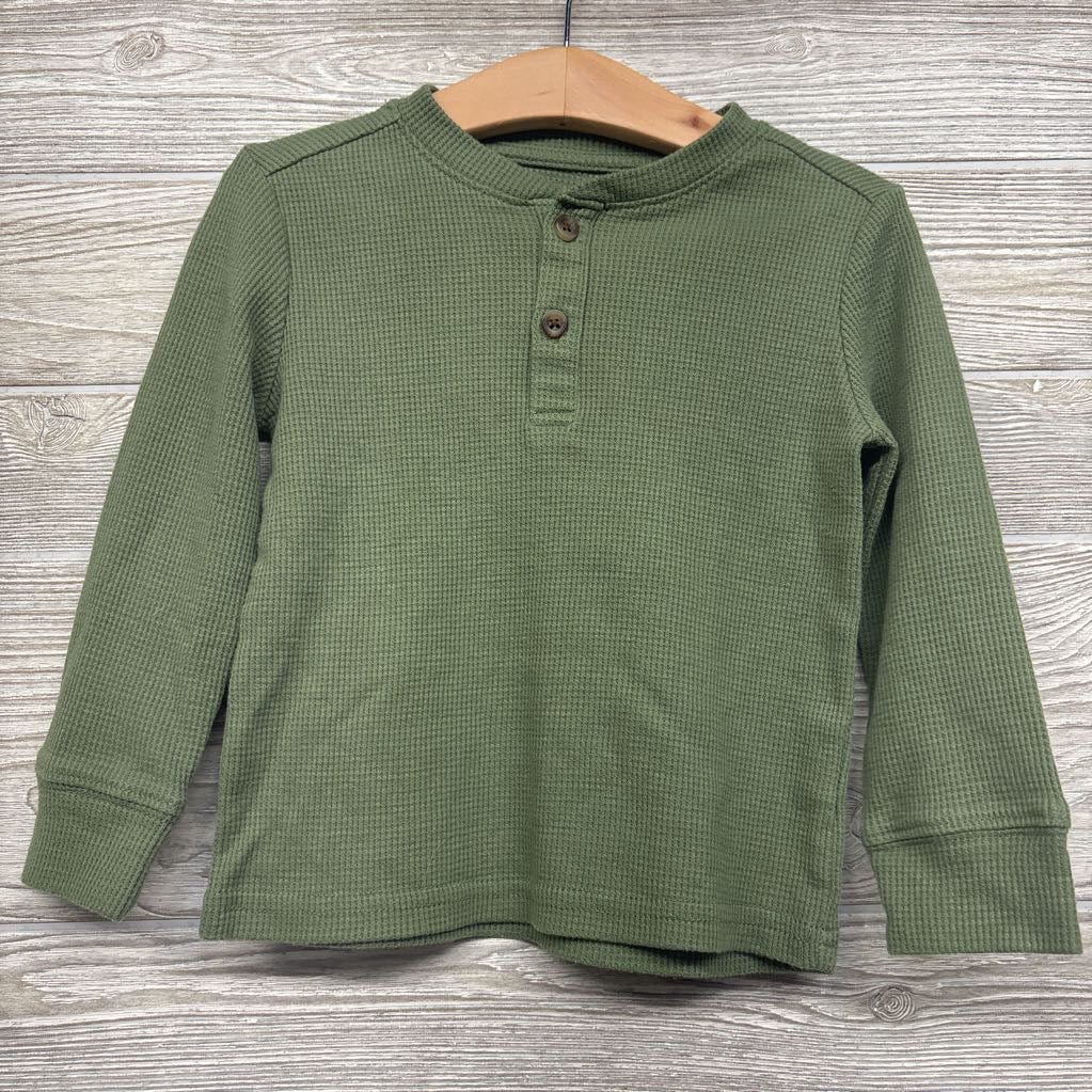 Waffle Knit Henley Shirt 2t
