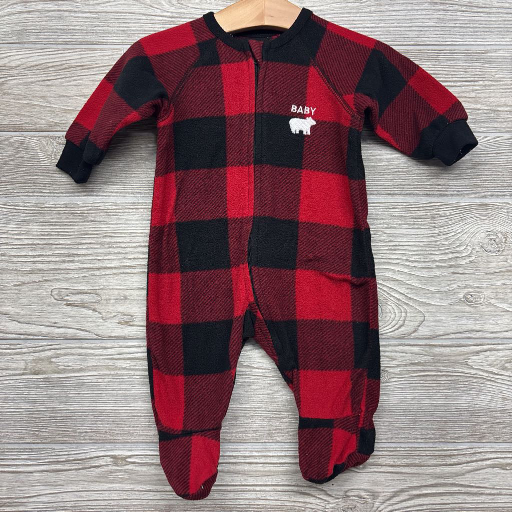 Fleece Sleeper Plaid Baby Bear 0-3M
