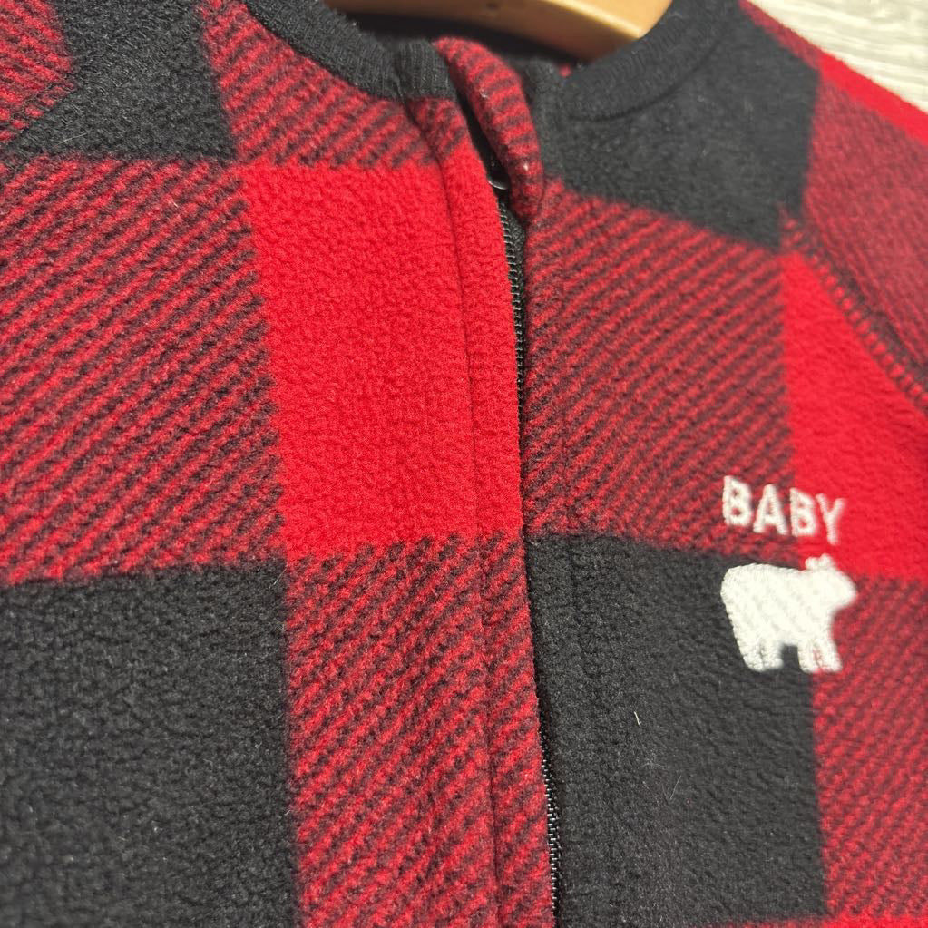 Fleece Sleeper Plaid Baby Bear 0-3M
