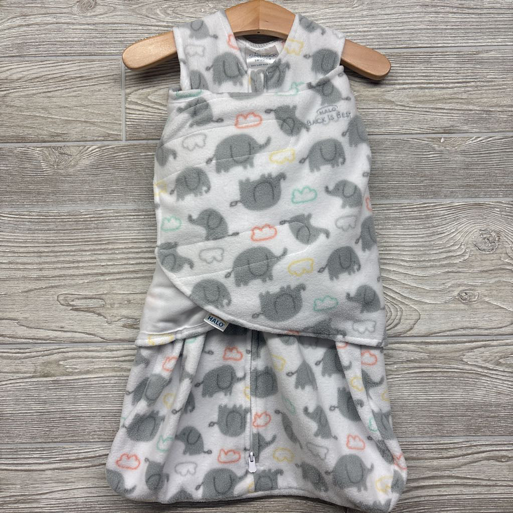 Fleece Sleepsack Swaddle Elephants 0-3M