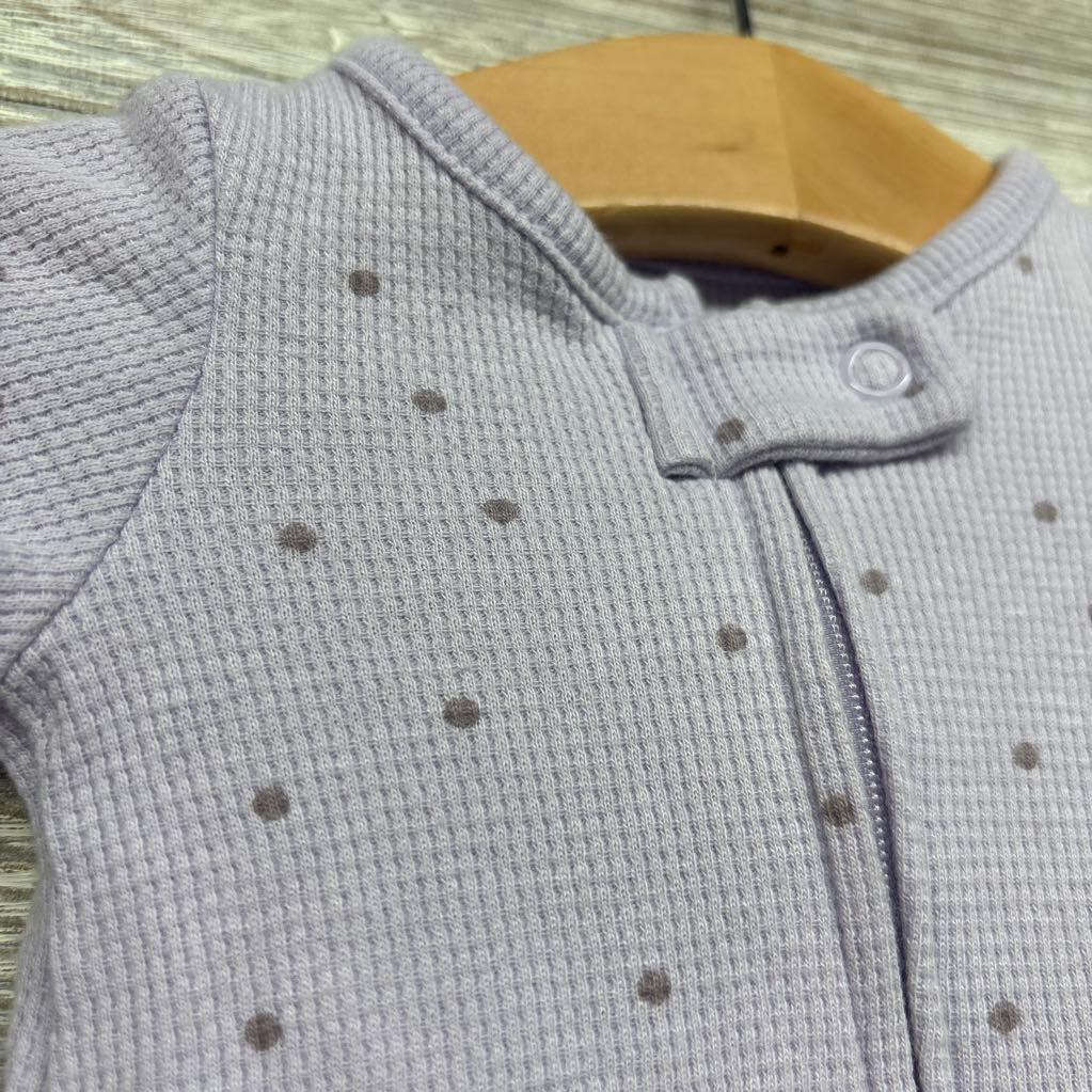 Waffle Knit Sleeper Polka Dots Preemie