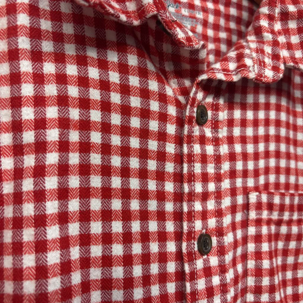 LS Button Up Flannel Shirt Gingham 10-12