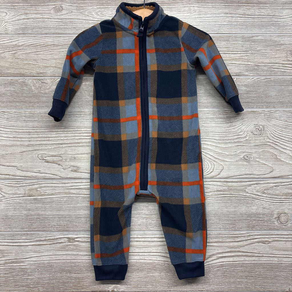 LS Plaid Fleece Outfit 9M