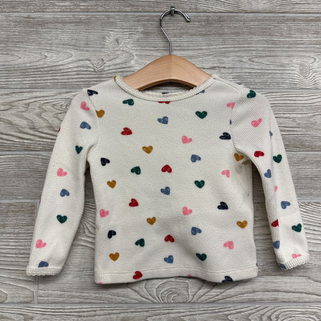 Waffle Knit LS Shirt Hearts 18-24M