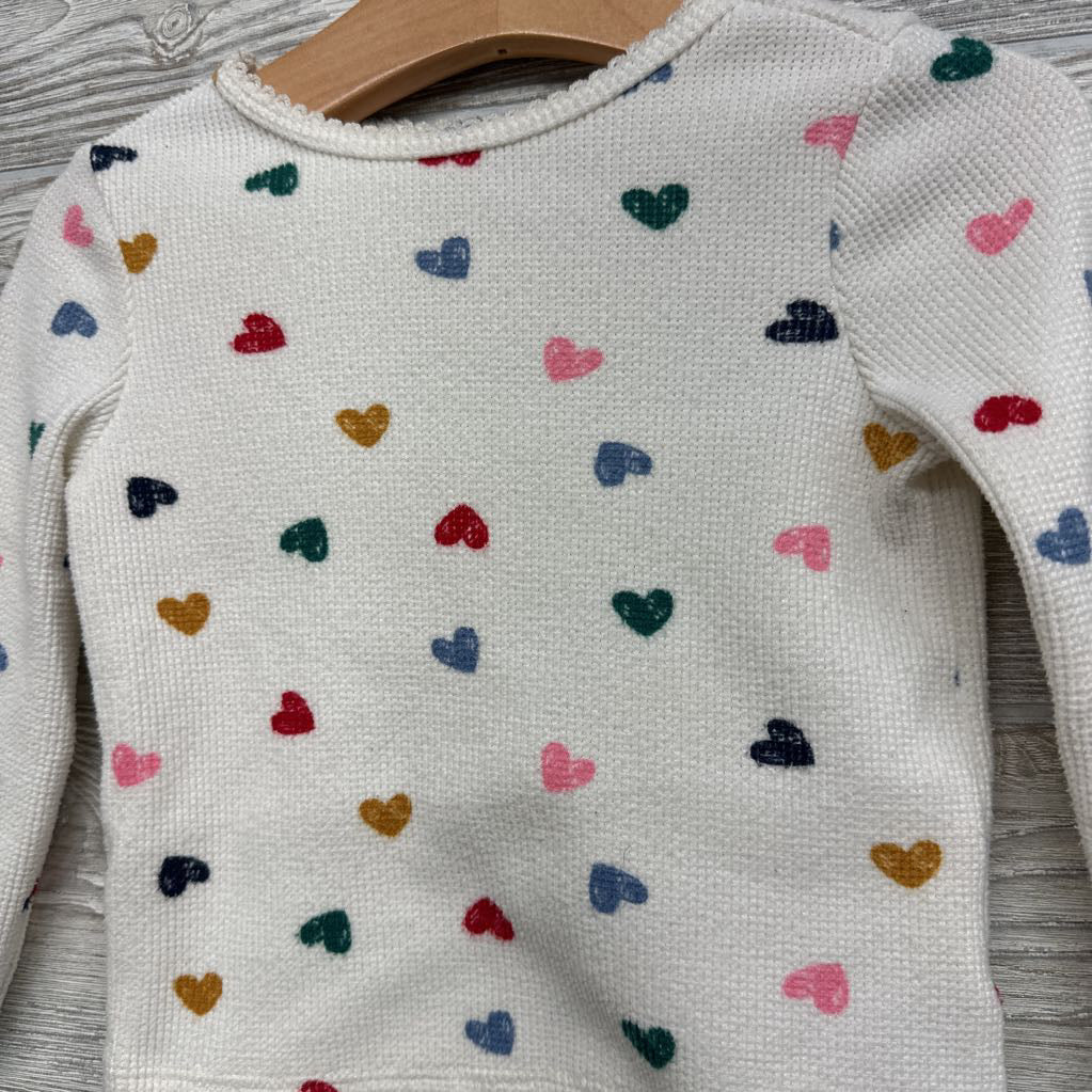 Waffle Knit LS Shirt Hearts 18-24M