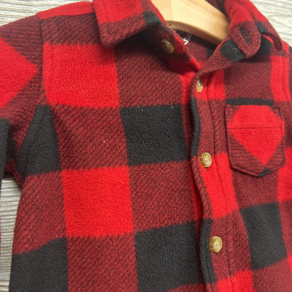 Fleece Plaid Button Up Shirt 12M
