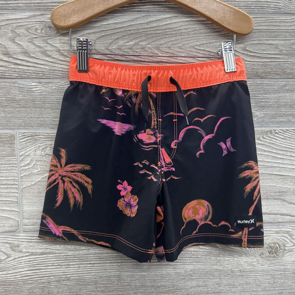 Drawstring Swim Trunks Palm Trees Flowers 4