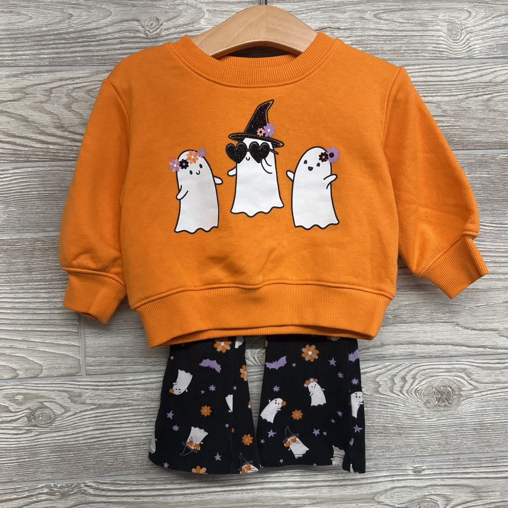 Crewneck & Flare Leggings Ghosts Bats 12M *