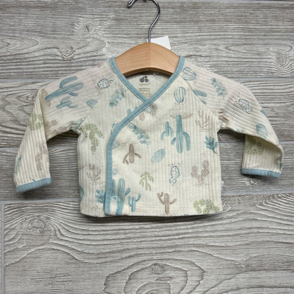 LS Ribbed Side Snap Shirt & Pants Cactus 0-3M