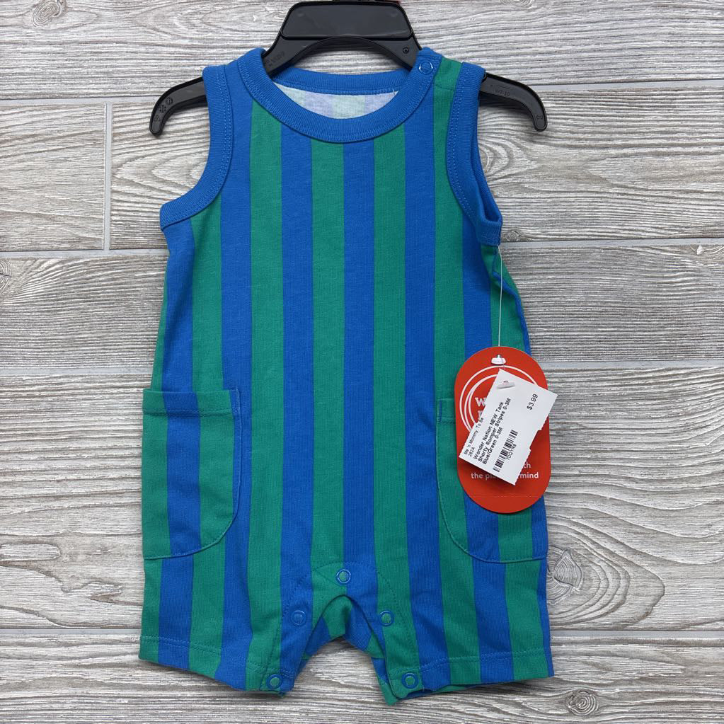 NEW Tank Shorty Romper Stripes 0-3M