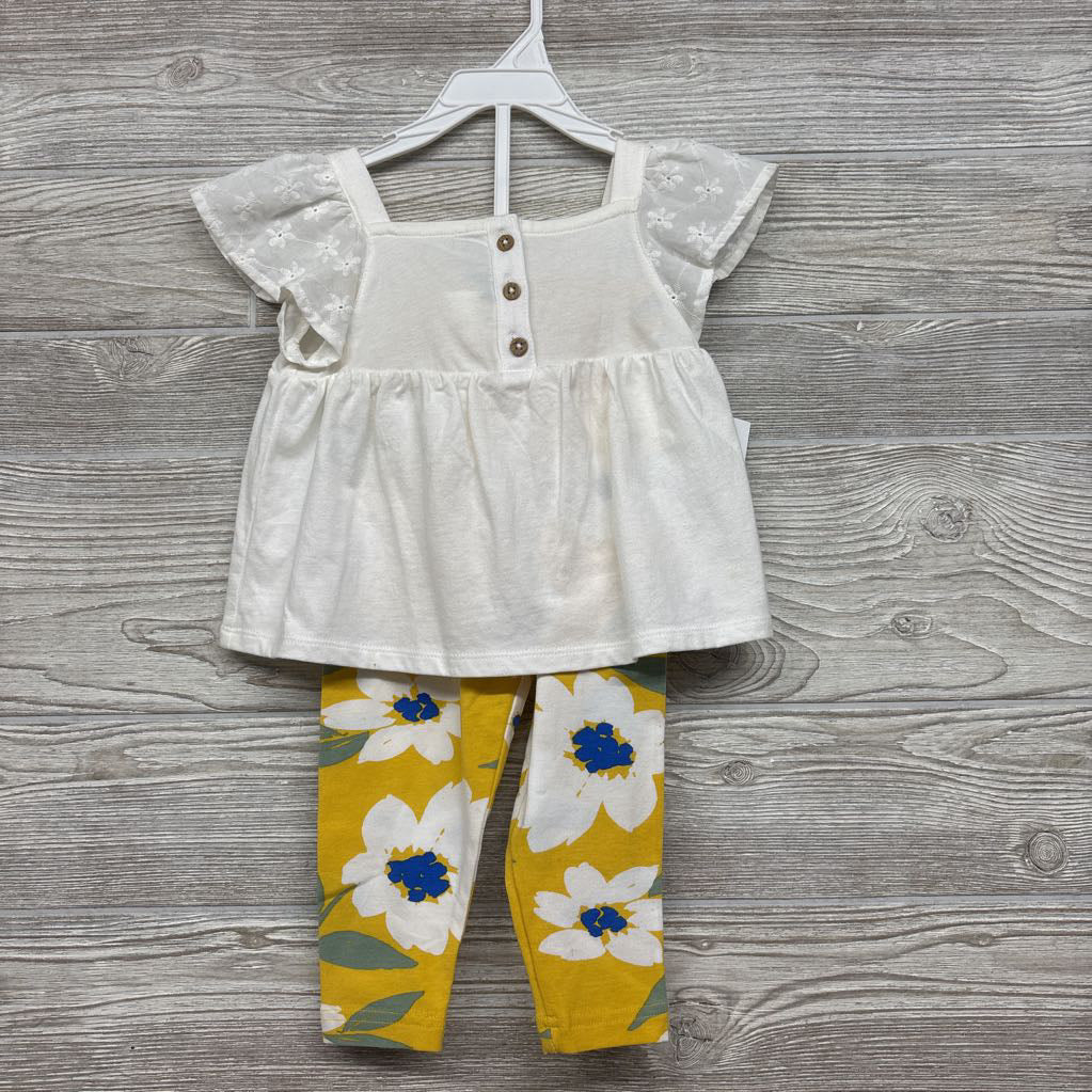 NEW Flutter Sleeve Peplum Shirt & Leggings Flowers 24M