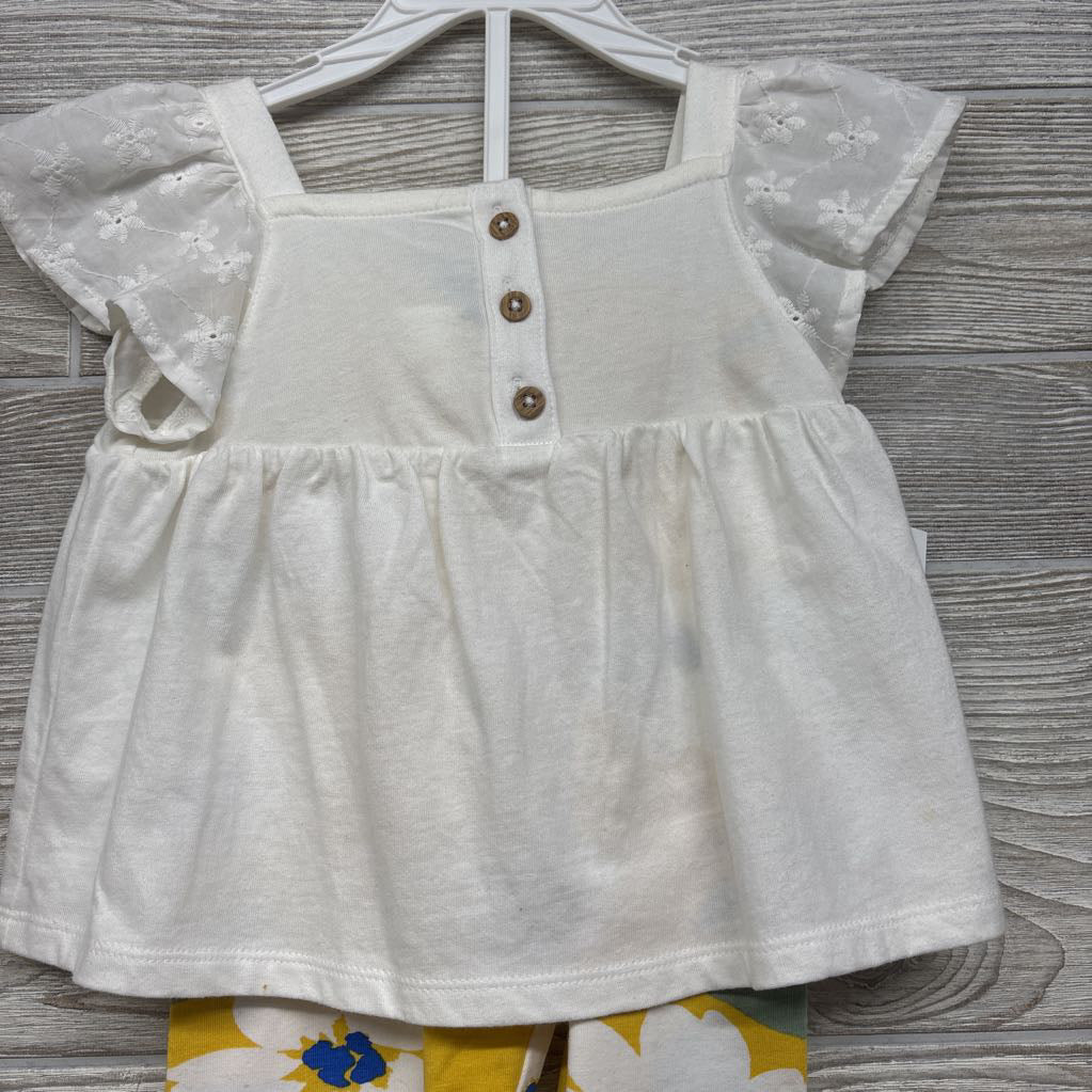 NEW Flutter Sleeve Peplum Shirt & Leggings Flowers 24M
