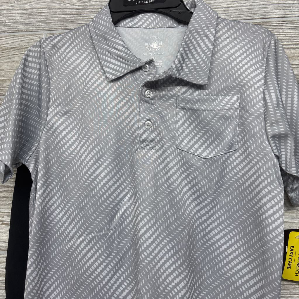 NEW Active Polo Shirt Printed & Woven Shorts 10