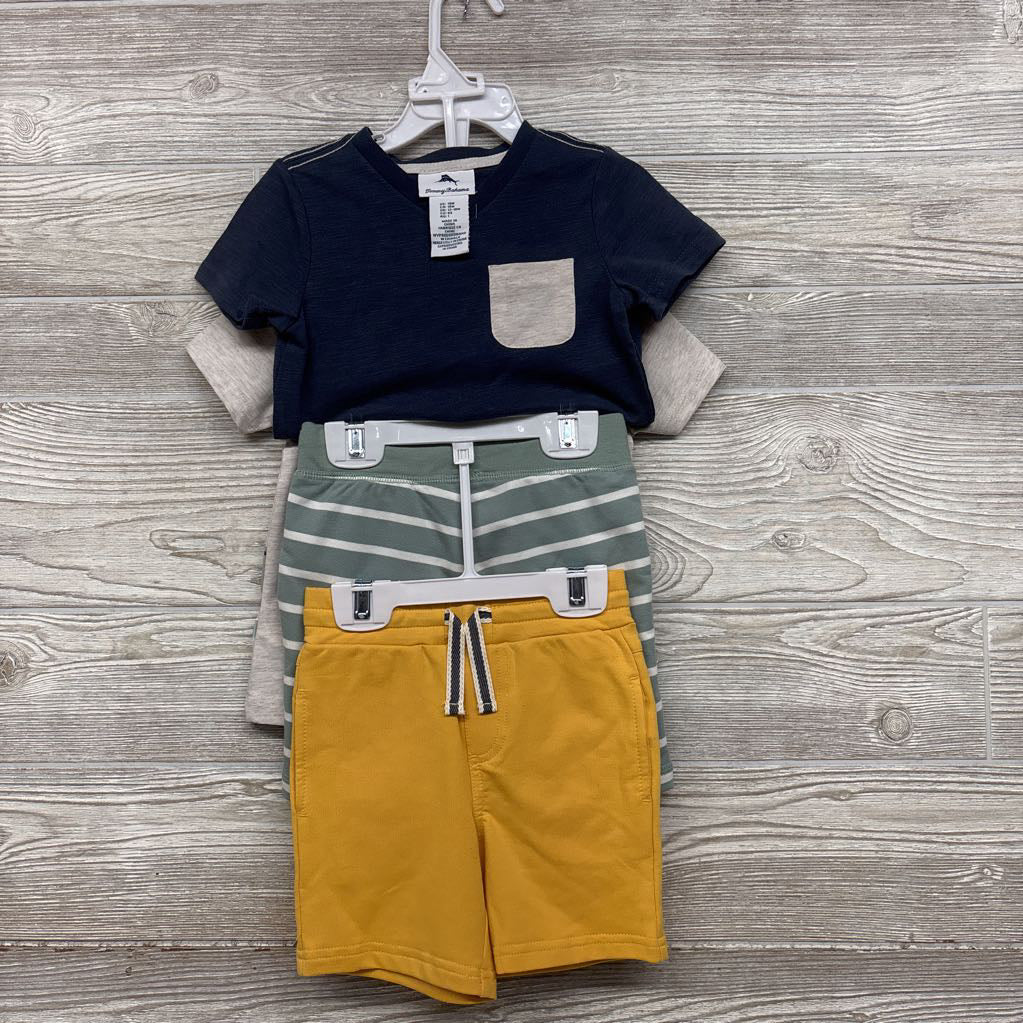 NEW 2 Pk Shirts Dinosaurs & French Terry Shorts Stripes 18M