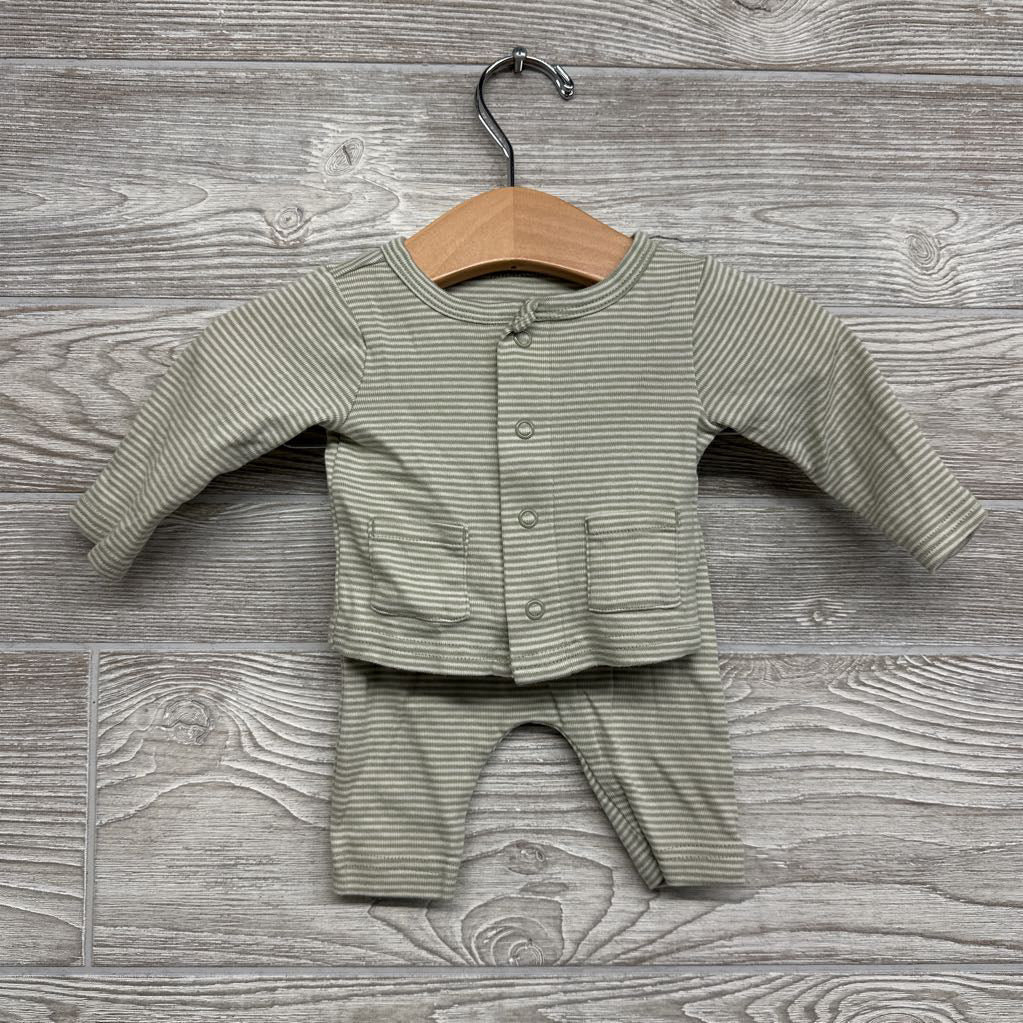 Button Up Shirt & Pants Stripes NB