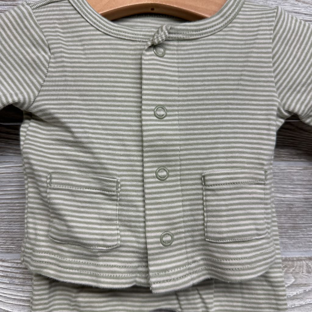 Button Up Shirt & Pants Stripes NB