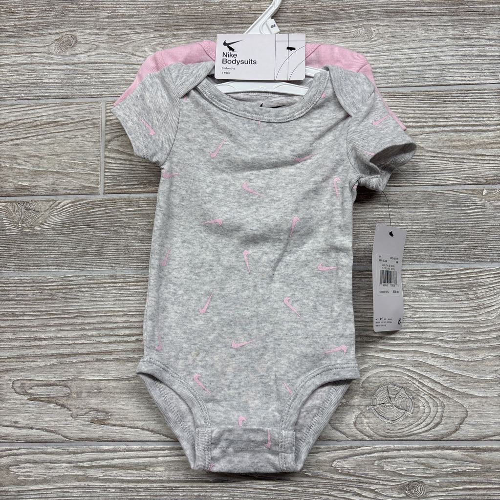 NEW 2 Pk Bodysuits Swooshes 6M
