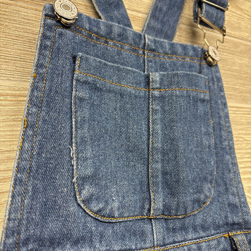 Denim Ruffle Bell Bottom Overalls Frayed 3T