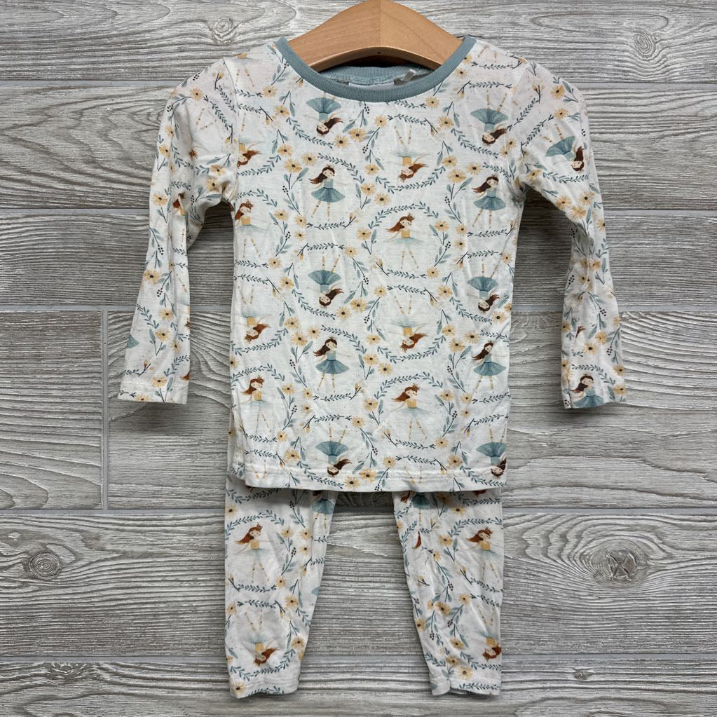 2 Pc LS Bamboo PJs Girls Dancing 18m