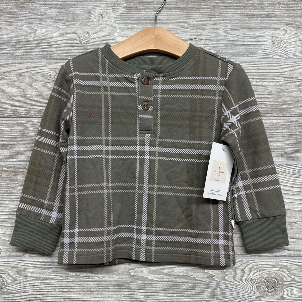 NEW Viscose Plaid Henley Shirt 2t