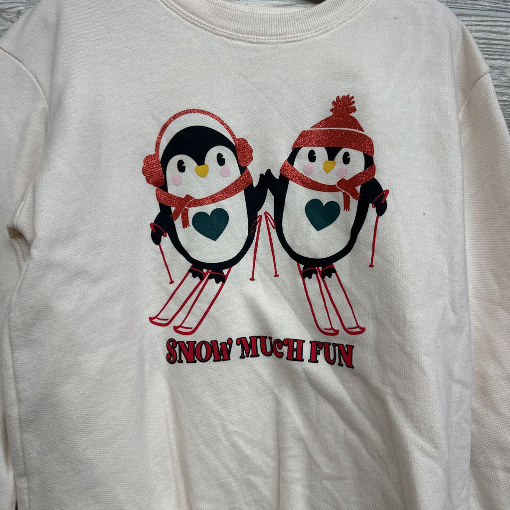 Crewneck Penguins Snow Much Fun Skiing 7-8
