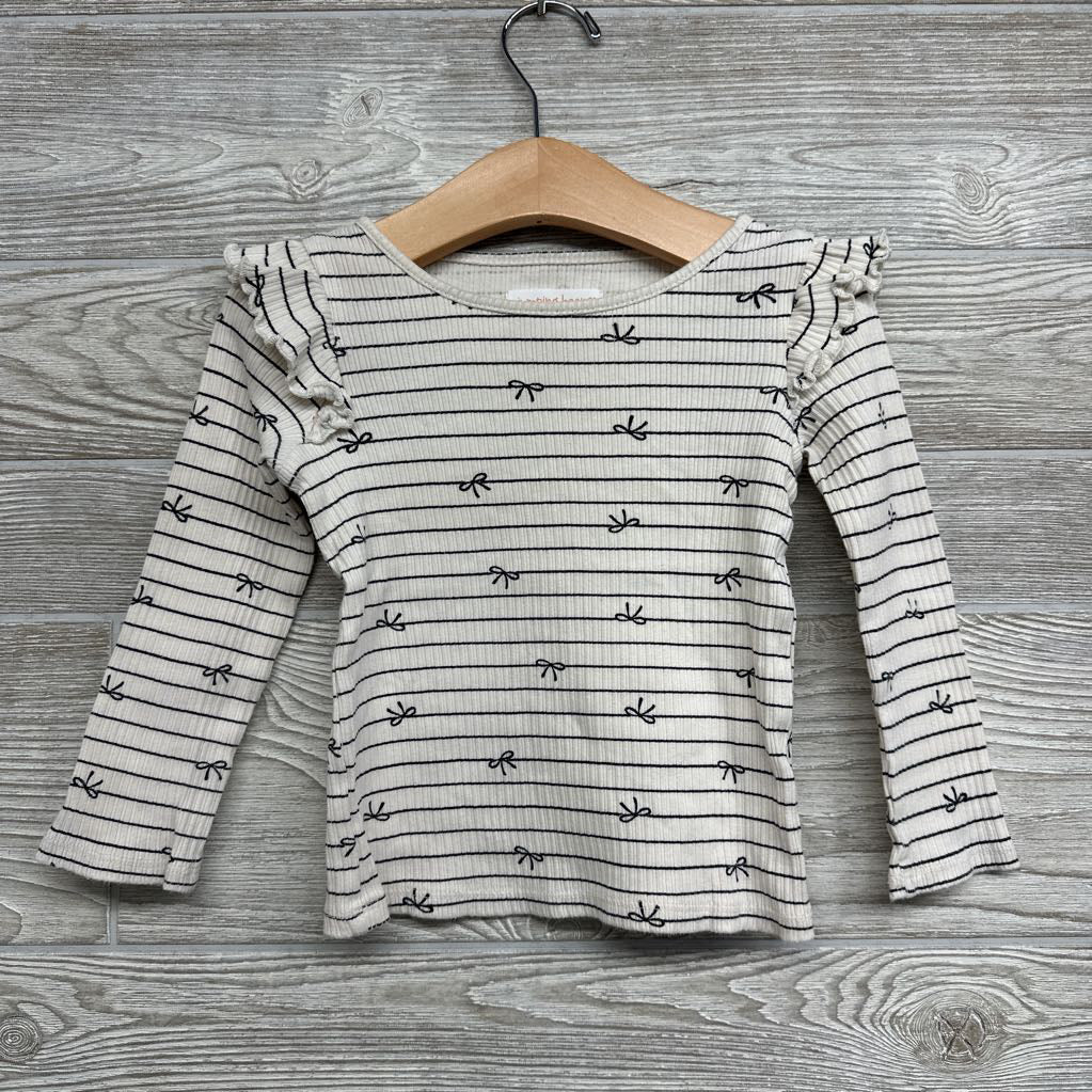 Ribbed LS Shirt Bows 2t