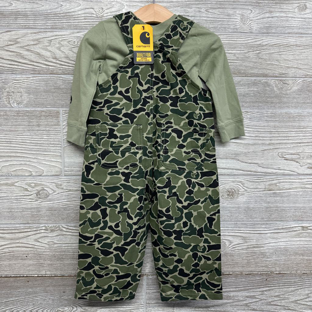 NEW LS Shirt & Camo Overalls 18M