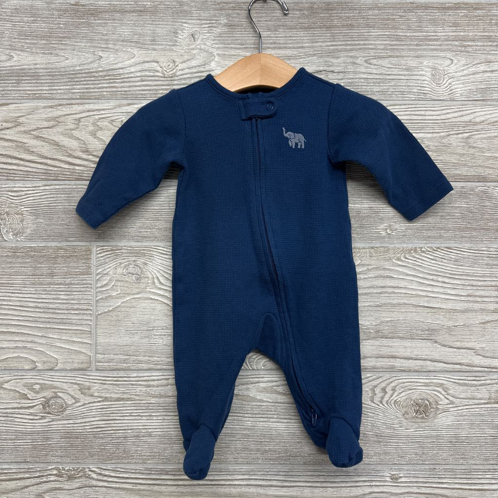 Waffle Knit Sleeper Elephant 0-3M