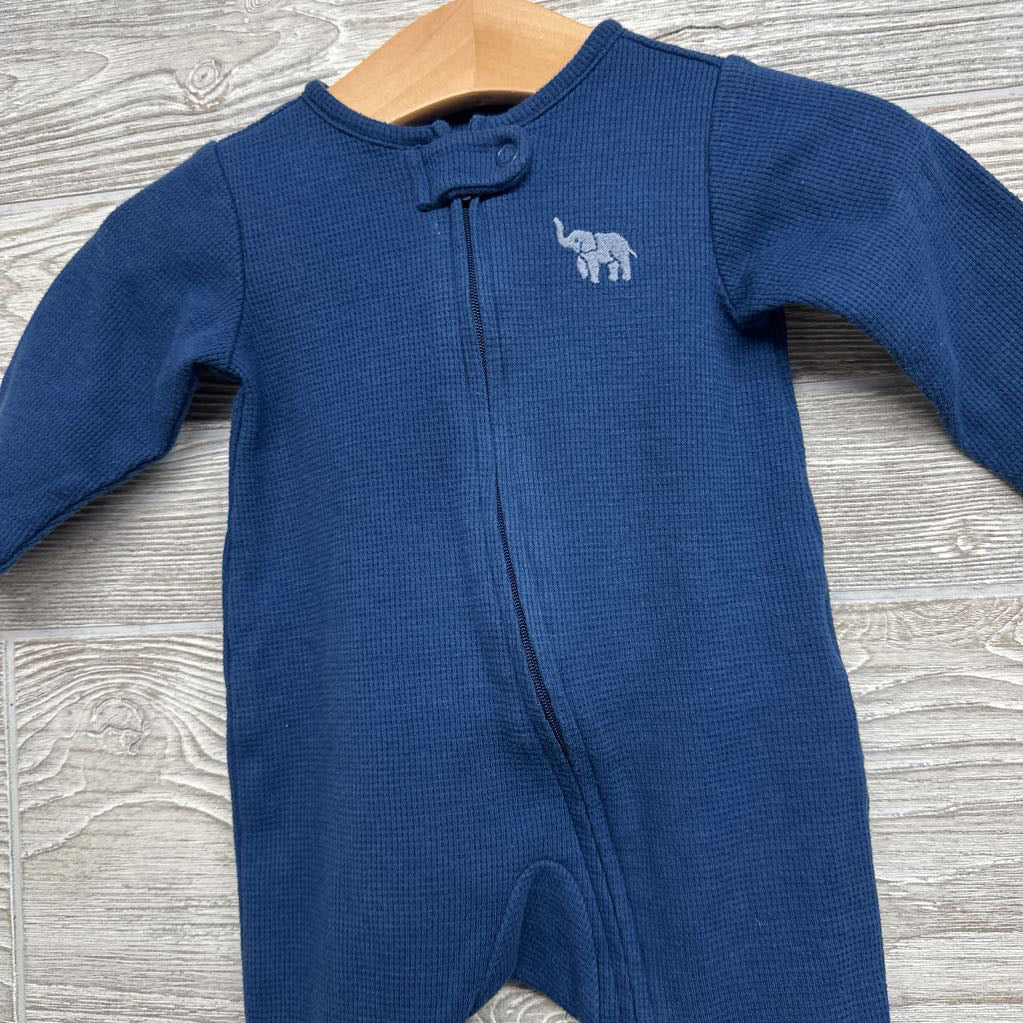 Waffle Knit Sleeper Elephant 0-3M