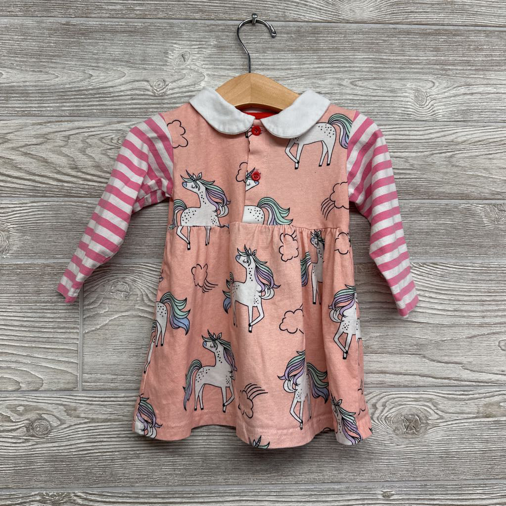 Dress Unicorns Stripes Sleeves 2t