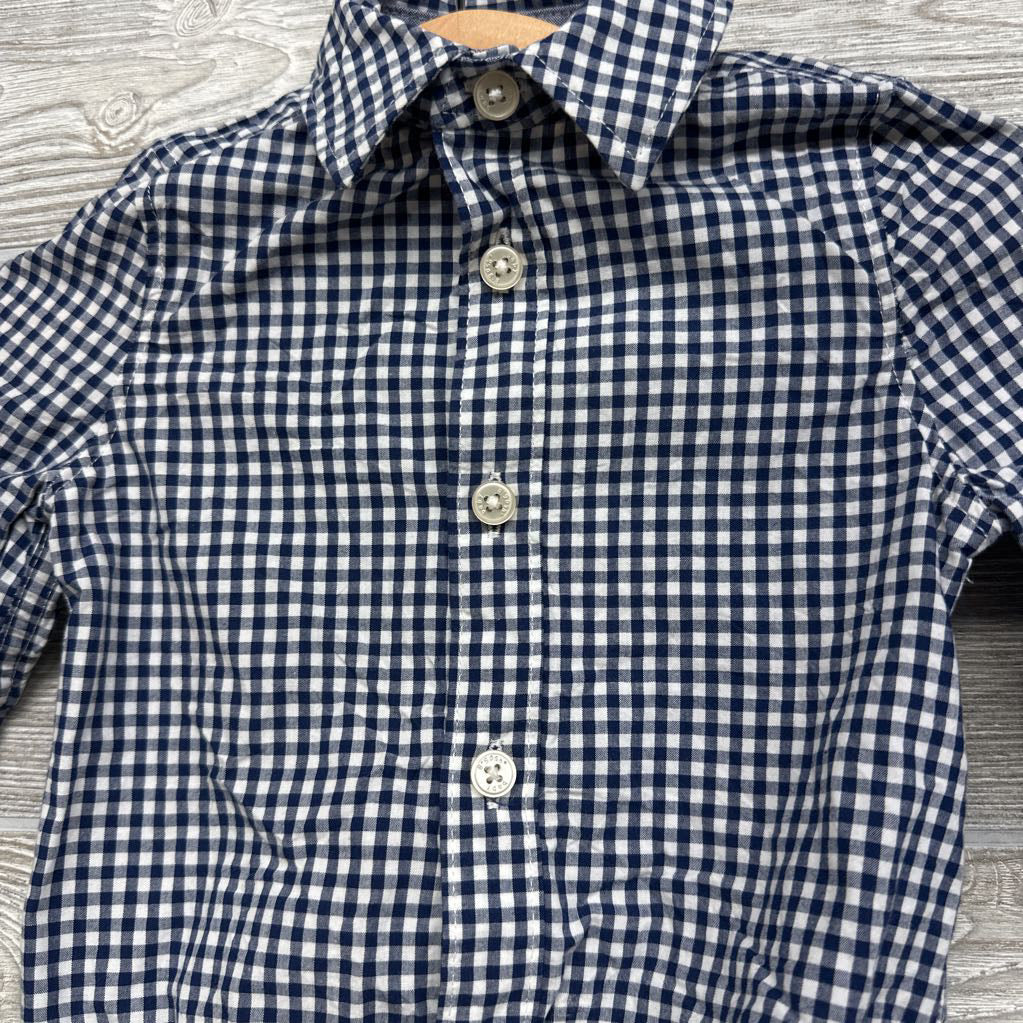 Gingham Button Up Bodysuit 12M