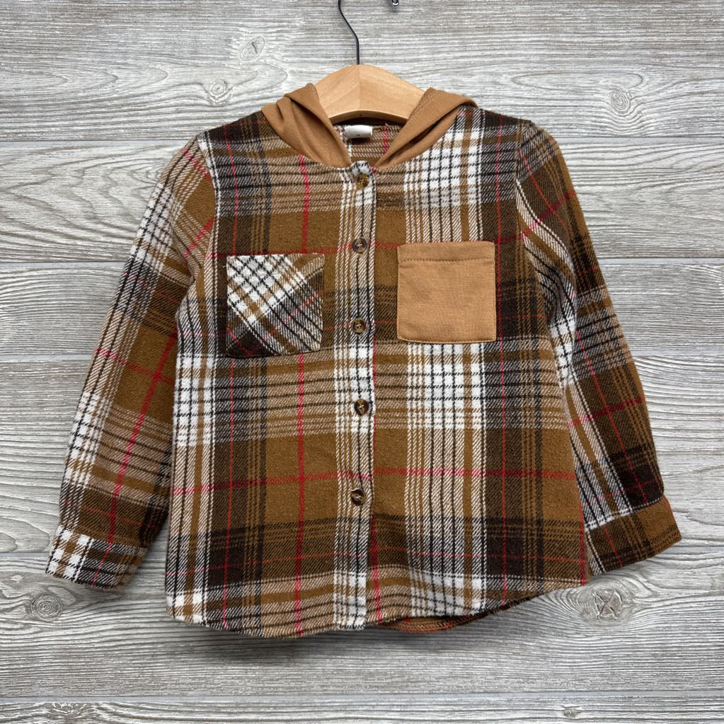 Plaid Button Up Shirt W/ Hood 4t