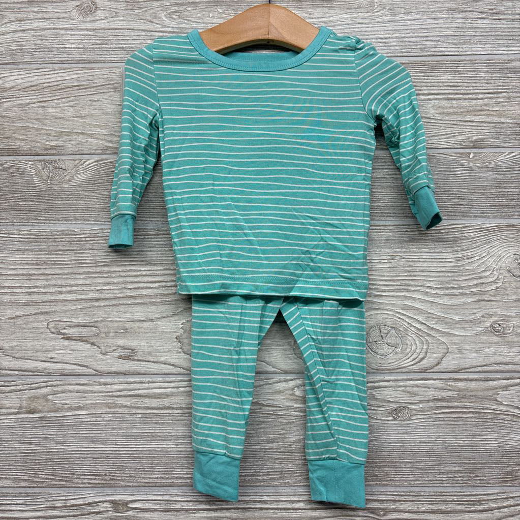2 Pc LS Bamboo PJs Stripes 12M
