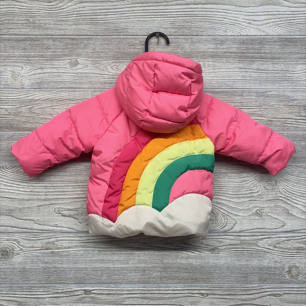 Water Resistant Puffer Coat Rainbow W/ Hood 6-12M