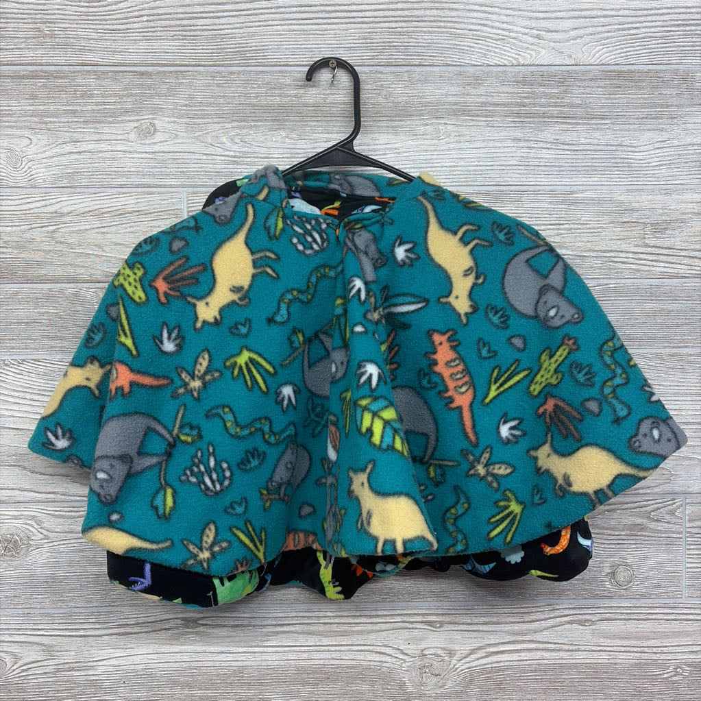 Reversible Cozy Fleece Car Seat Poncho Dinosaurs Animals 12M-Toddler