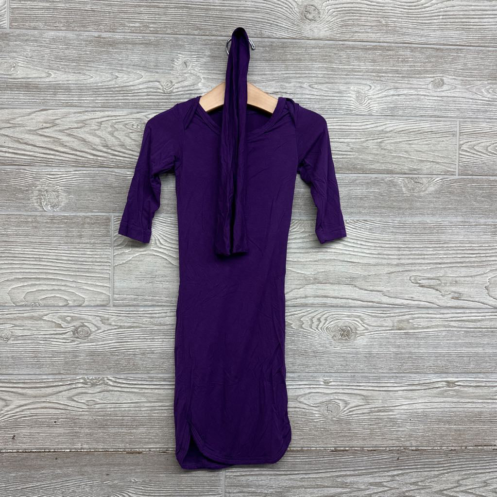 Henley Bamboo Knot Gown & Head Wrap 0-6M